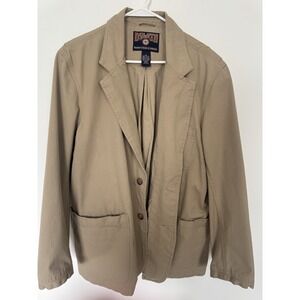 Duluth Trading Co Men's Sz L Fire Hose Jacket Khaki Blazer Sport Coat